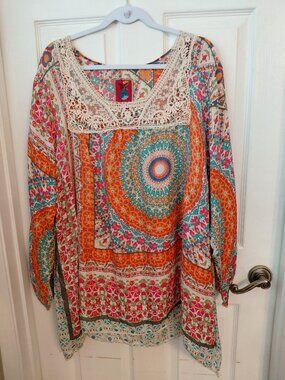 Johnny Was Floral Top Tunic Boho